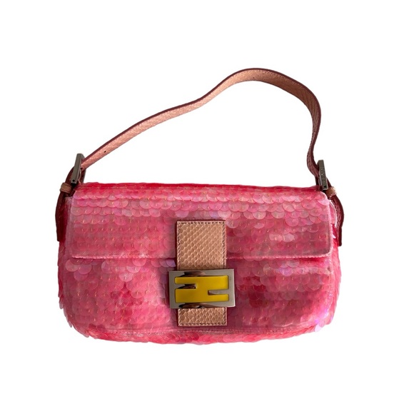 Fendi Handbags - Iconic Fendi pink sequin baguette